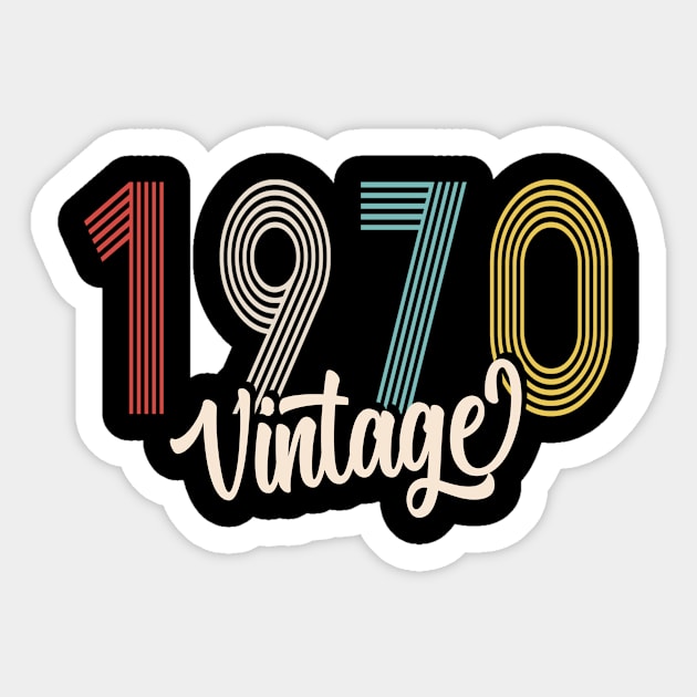 vintage 1970 made in 1970 50th gift Sticker by BeDesignerWorld